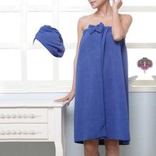 Romwe Shower Wrap With Hair Drying Cap