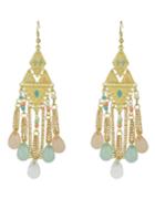 Romwe Colorful Beads Chandelier Earrings