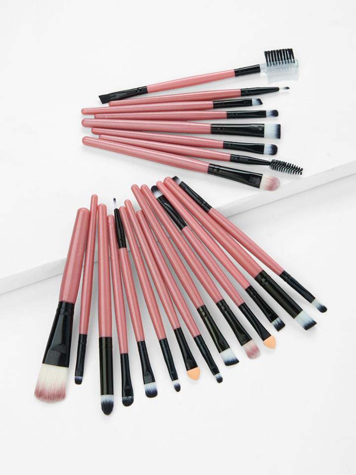 Romwe Two Tone Handle Makeup Brush Set 22pcs