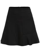 Romwe High Waist Ruffle Hem Black Skirt