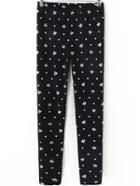 Romwe Cartoon Print Slim Black Leggings