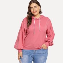 Romwe Plus Drop Shoulder Solid Sweatshirt
