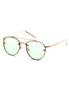 Romwe Gold Frame Double Bridge Green Lens Sunglasses