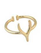 Romwe New Fashion Adjustable Gold Plated Stag Head Rings For Women
