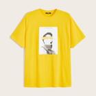 Romwe Guys Neon Yellow Figure Print Top