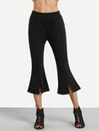 Romwe Black Split Bell-bottomed Pant