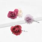 Romwe Flower Decorated Hair Clip 3pack