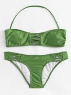 Romwe Criss Cross Detachable Straps Bikini Set