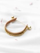 Romwe Brown Faux Leather Gold Chain Embellished Bracelet