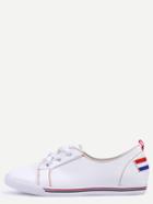 Romwe Round Toe Crisscross Top Sneakers