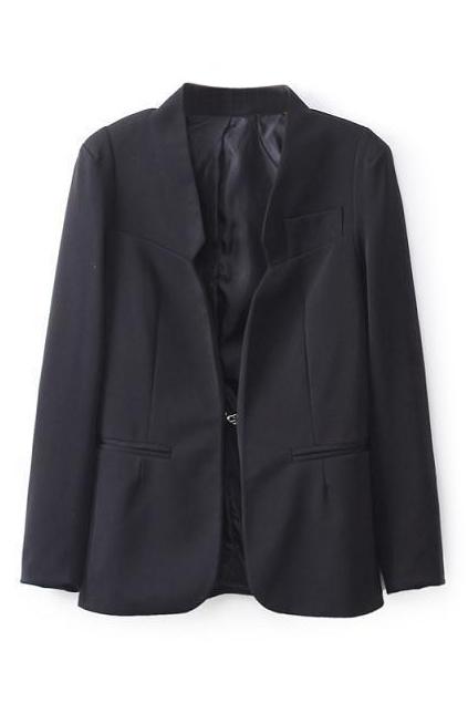 Romwe Buttonless Tailored Slim Blazer