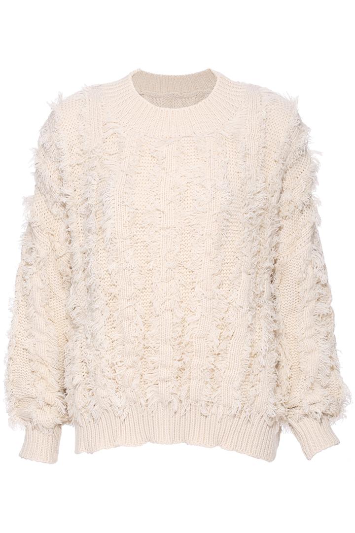 Romwe Fuzzy Warm Jumper--cream