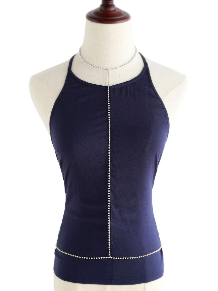 Romwe Rhinestone Choker Body Harness