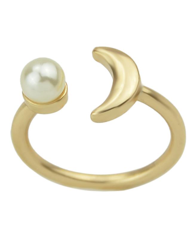 Romwe Gold Fashion Simple Women Cuff Moon Ring