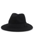 Romwe Bow Detail Wool Blend Panama Hat