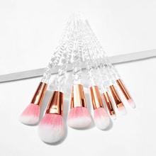 Romwe Transparent Handle Makeup Brush 7pack