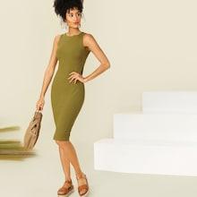 Romwe Ribbed Knit Midaxi Dress