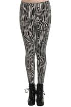 Romwe Romwe Seamless Black-white Striped Leggings