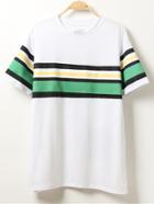 Romwe Striped Loose-fit T-shirt - White