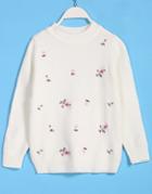 Romwe Embroidered Loose Knit Sweater