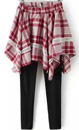 Romwe With Zipper Plaid Black Legging