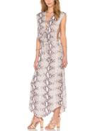 Romwe V Neck Lace Up Serpentine Chiffon Dress