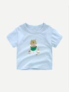 Romwe Cartoon Bear Basic T-shirt