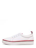 Romwe White Lace-up Contrast Trim Thick-soled Sneakers
