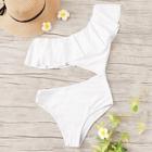 Romwe Cut-out Flounce One Shoulder Monokini