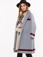 Romwe Shawl Collar Drop Shoulder Coat With Pockets