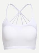 Romwe Caged Back White Crop Cami Top