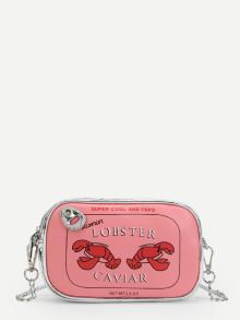 Romwe Star Detail Color Block Chain Bag