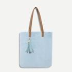 Romwe Tassel Decor Faux Fur Tote Bag