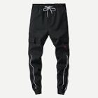 Romwe Men Letter Embroidery Drawstring Jeans