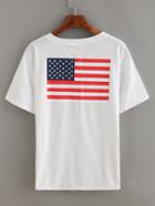 Romwe Stars And Stripes Print T-shirt