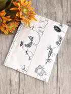 Romwe Chicken Print Canvas Clutch Bag