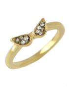 Romwe Gold Diamond Wing Ring