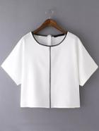 Romwe Contrast Edge White Top