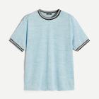 Romwe Guys Striped Cuff & Neck Heather Knit Top