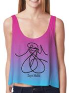 Romwe Ombre Letters Print Tank Top