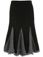 Romwe Color-block Fringe Mermaid Skirt