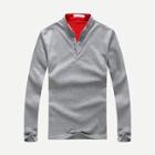 Romwe Men Plain Polo Shirt