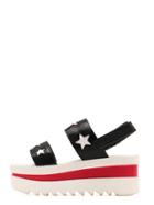 Romwe Black Star Print Platform Sandals
