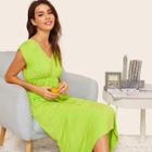 Romwe Neon Green High Waist Night Dress