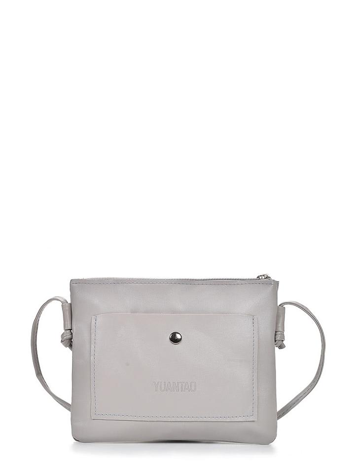 Romwe Faux Leather Zip Closure Clutch Bag