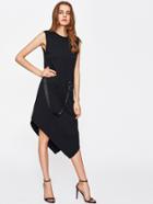 Romwe Asymmetrical Hem Sleeveless Dress With Ring Strap