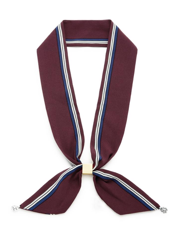 Romwe Striped Detail Skinny Scarf