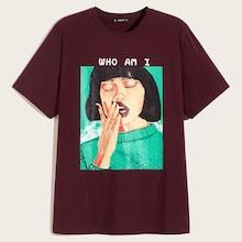 Romwe Guys Graphic Print Top