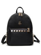 Romwe Embossed Faux Leather Studded Backpack