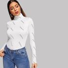 Romwe High Neck Slim Fitted Tee